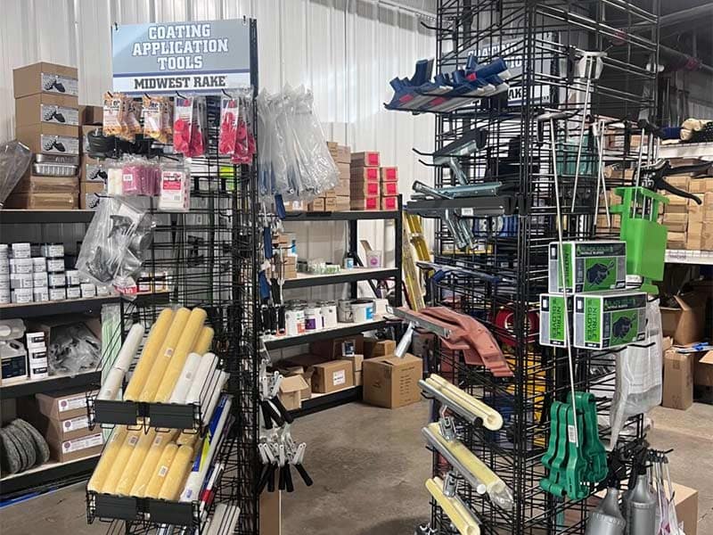 Concrete products and sundries in the Allsource Supply show room.